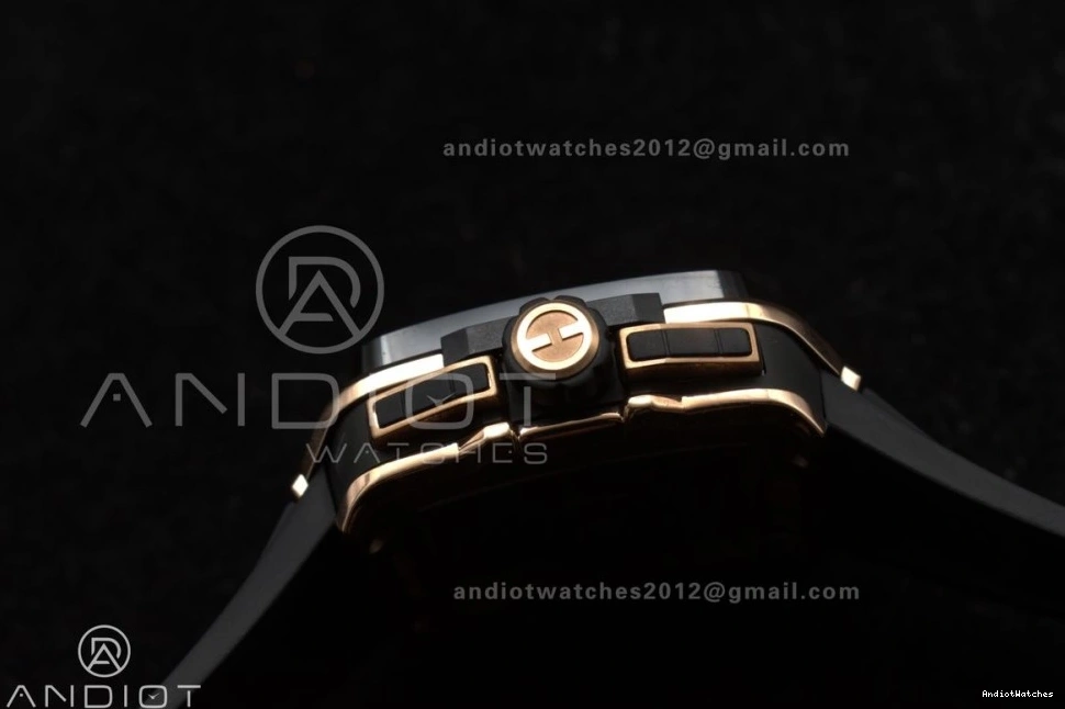 Unico on Dial Rubber Skeleton Bezel Square 42mm Black Affordable A Ceramic 1116 RG 1:1 BBF Bang Best Strap Edition 0107